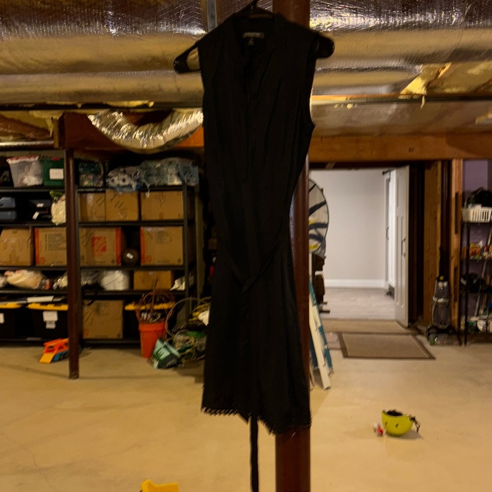 Banana Republic Factory Black sleeveless tie dress with beautiful lace bottom